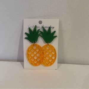 Green and Orange Pineapple Earrings